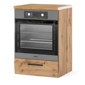 Szafki kuchenne - Szafka kuchenna stojąca piekarnik z blatem modułowa 60cm blande dąb wotan - miniaturka - grafika 1