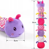 Zabawki sensoryczne - Zabawka Sensoryczna dla Niemowląt Gąsienica Muzyczna Pluszowa Antystresowa - miniaturka - grafika 1