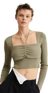 MANGO KRÓTKA BLUZKA Z DŁUGIM RĘKAWEM I RYPSOWANYM ZDOBIENIEM S OPA - Bluzki damskie MANGO KRÓTKA BLUZKA Z DŁUGIM RĘKAWEM I RYPSOWANYM ZDOBIENIEM S OPA - Bluzki damskie - miniaturka - grafika 1