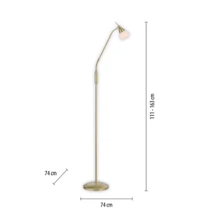 Lampa stojąca Paul Neuhaus Pino, matowy mosiądz - Lampy stojące - miniaturka - grafika 2