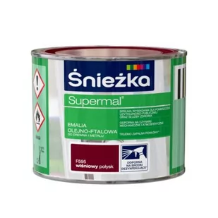 Farba emaliowa olejno-ftalowa Supermal wiśniowy 0,2 l Śnieżka - Emalie - miniaturka - grafika 1