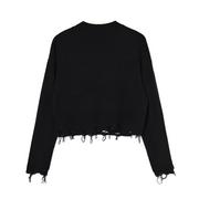 Swetry damskie - Cropp - Czarny sweter z postrzępieniami - Czarny - miniaturka - grafika 1