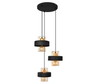 Lampy sufitowe - Żyrandol na lince VOLTA 3xE27/60W/230V czarny/złoty - miniaturka - grafika 1