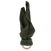 Gryzaki dla dzieci - Hi Little One - Przytulanka z organicznej BIO bawełny GOTS z gryzakiem Sleepy Bunny cozy muslin with wood teether Green Hunter - miniaturka - grafika 1