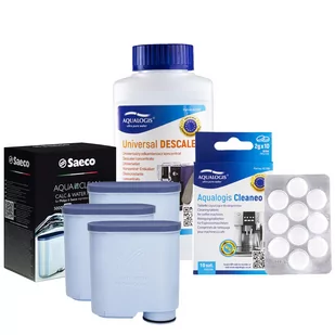 Zestaw Philips Saeco - Filtr Philips Aquaclean CA6903 3szt, Uniwersalny Odkamieniacz 250ml, Cleaneo - Akcesoria i części do ekspresów do kawy - miniaturka - grafika 1