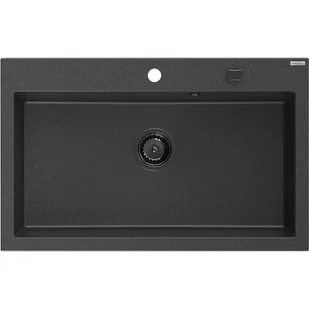 Mexen Elix zlewozmywak granitowy 1-komorowy 800 x 500 mm, czarny nakrapiany, syfon czarny - 6527801005-76-B - Zlewozmywaki - miniaturka - grafika 1
