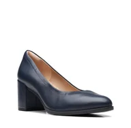 Półbuty damskie - Clarks Freva 55 Court [navy leather] - rozmiar 42 - miniaturka - grafika 1
