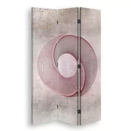 Parawany - Parawan pokojowy FEEBY, Abstrakcyjny okrąg różowy, Obrotowy 110x170cm 3-częściowy - miniaturka - grafika 1