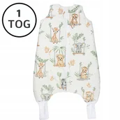 Śpiworki dla dzieci - OCIEPLANY ŚPIWOREK Z NOGAWKAMI 74-86 S 1 TOG BAWEŁNA 100% PRODUKT POLSKI - miniaturka - grafika 1