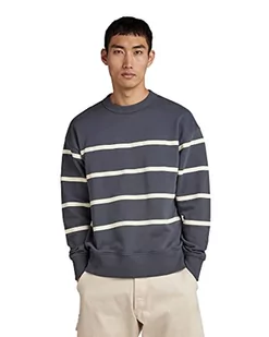 G-STAR RAW Placed Stripe Loose Bluza męska, Wielokolorowy (Fantem Blue/Papyrus Stripe D21517-b782-d199), XS - Bluzy męskie - miniaturka - grafika 1