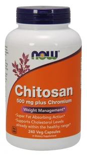 Now Foods NOW Chitosan 500mg Plus Chromium 240vegcaps - Spalacze tłuszczu - miniaturka - grafika 3