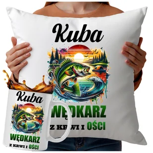 Kubek Poduszka Dla Wędkarza 330ml 40x40cm Prezent Z Napisem Urodziny Wędkarz - Gadżety dla niej i dla niego - miniaturka - grafika 1