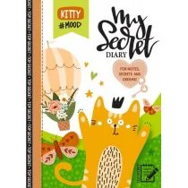 Pamiętnik 135x197/48K kratka  brokat Kot - Szkolne artykuły papiernicze - miniaturka - grafika 1