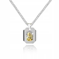 Biżuteria dla dzieci - 925 Srebrny łańcuszek medalik DEDYKACJA 40 cm LM35 - miniaturka - grafika 1