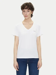Pepe Jeans T-Shirt Macy PL506051 Biały Regular Fit - Koszulki i topy damskie - miniaturka - grafika 1