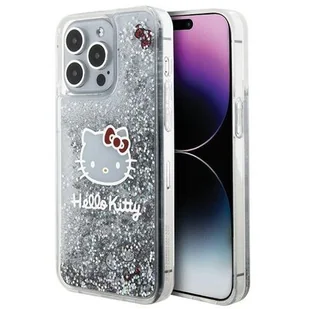 Etui HELLO KITTY Liquid Glitter Charms do Apple iPhone 15 Pro Max Srebrny - Etui i futerały do telefonów - miniaturka - grafika 1