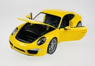 Samochody i pojazdy dla dzieci - WELLY PORSCHE 911 (991) CARRERA S ŻÓŁTY 1:24 SAMOCHÓD NOWY METALOWY MODEL - miniaturka - grafika 1