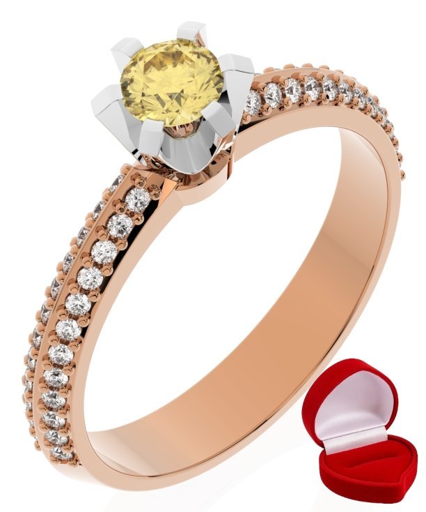 ZŁOTY PIERŚCIONEK ZARĘCZYNOWY 585 14k SZAFIR 0,19 ct RÓŻOWE ZŁOTO R27