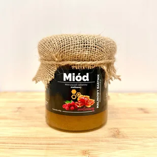 MIÓD Malinowy z kwiatów Malin 400g Polska Pasieka -Na przeziębienie i grypę - Miód - miniaturka - grafika 1