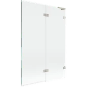 Parawany nawannowe - Mexen Lunar L parawan nawannowy 2-skrzydłowy prawy 120 x 150 cm, transparent, nikiel szczotkowany - 897L-120-100-97-00-P - miniaturka - grafika 1