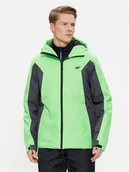 Kurtki narciarskie - 4F Kurtka narciarska 4FAW23TTJAM306 Zielony Regular Fit - miniaturka - grafika 1