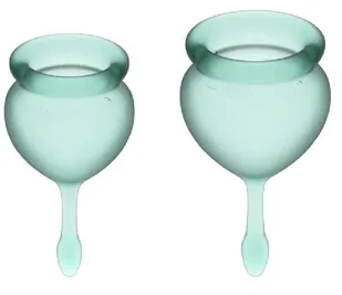 Satisfyer Zestaw kubeczków menstruacyjnych Satisfyer Feel Good Menstrual Cup Set Dark Green - Kubeczki menstruacyjne - miniaturka - grafika 1