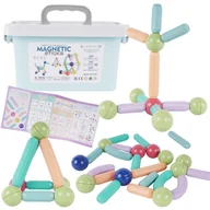 Klocki - Klocki Magnetyczne Duże Konstrukcyjne Dla Dzieci 36 el Kuferek Kulki Zestaw - miniaturka - grafika 1