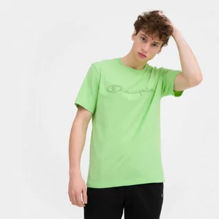 Koszulki sportowe męskie - Męski t-shirt z nadrukiem CHAMPION ROCHESTER Crewneck T-shirt - zielony - grafika 1