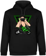 Bluzy męskie - BLUZA MĘSKA Z KAPTUREM DLA MOTOCYKLISTY KAWASAKI NINJA CZARNA R-XL A604 - miniaturka - grafika 1