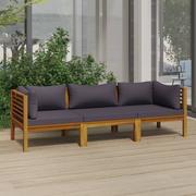 Sofy ogrodowe - vidaXL 3-osobowa sofa ogrodowa z poduszkami lite drewno akacjowe 3086900 - miniaturka - grafika 1
