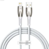 Kable USB - Baseus Glimmer Series kabel z szybkim ładowaniem USB-C - Lightning 480Mb/s 2.4A 1m biały - miniaturka - grafika 1