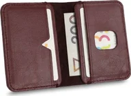 Portfele - Solier Cienki skórzany męski portfel SOLIER SW11 SLIM bordowy uniwersalny - miniaturka - grafika 1