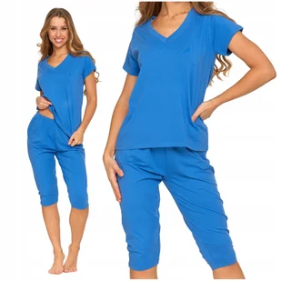 PIŻAMA DAMSKA DWUCZĘŚCIOWA MORAJ GŁADKA KRÓTKI RĘKAW SPODNIE RYBACZKI - S - Piżamy damskie PIŻAMA DAMSKA DWUCZĘŚCIOWA MORAJ GŁADKA KRÓTKI RĘKAW SPODNIE RYBACZKI - S - Piżamy damskie - miniaturka - grafika 1