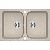 Zlewozmywaki - Laveo SBC 420T Zlewozmywak granitowy2 komoryWymiary 480x760x184 mm Wymiar szafki 800 mmWyko$143czenie be$144W zestawie z syfonem Space Saving i korkiem automatycznym - miniaturka - grafika 1