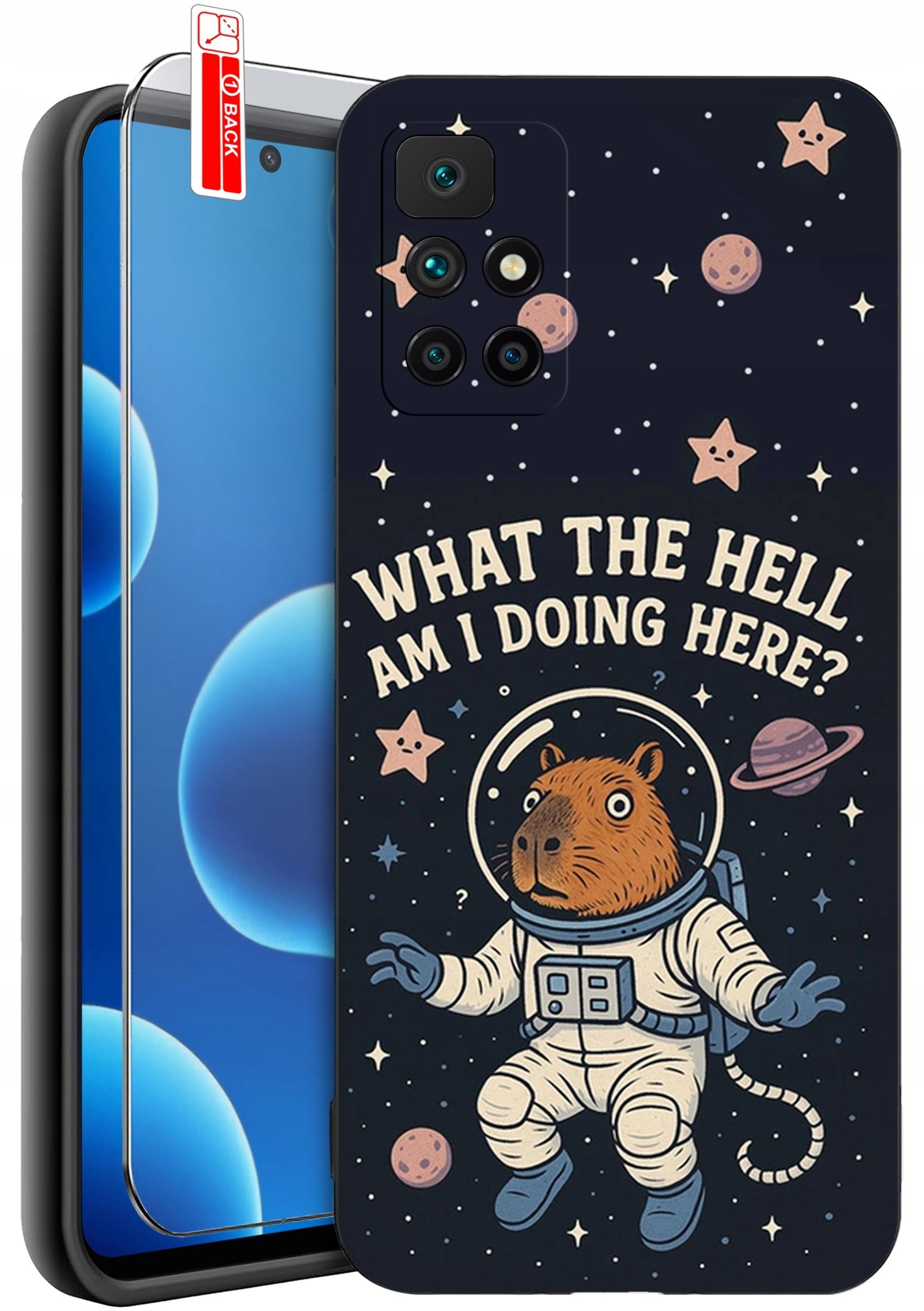 krainaGSM Etui Do Xiaomi Redmi 10 Wzory Silikonowe Matt Case + Szkło 9H