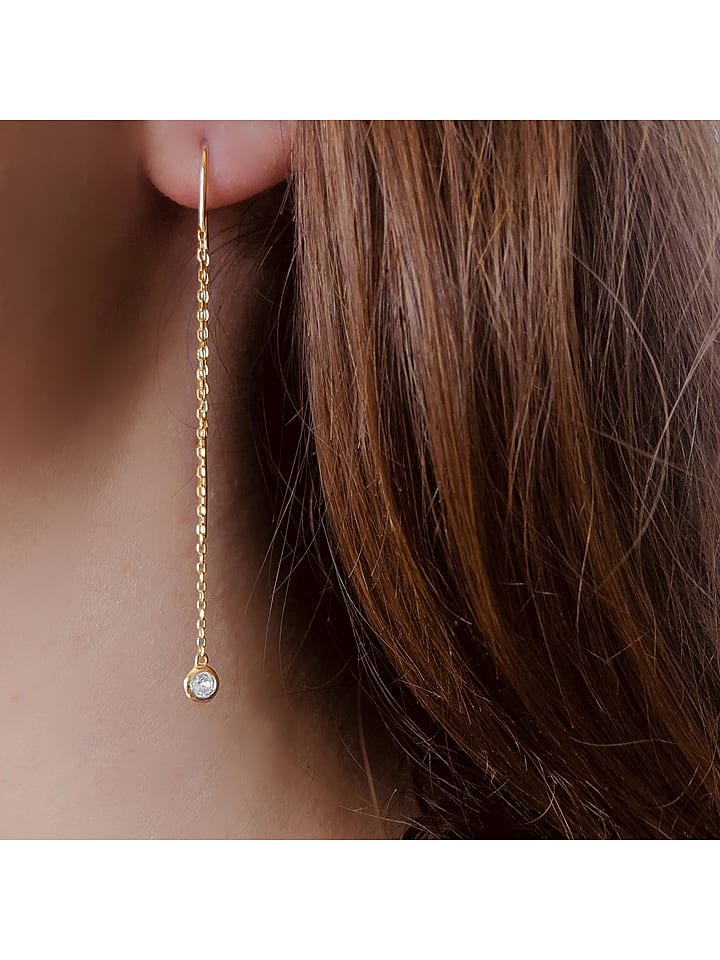 Les Favorites Pozłacane kolczyki z cyrkoniami