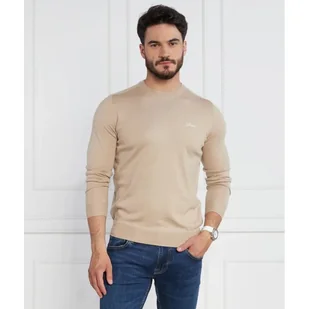 GUESS Sweter VALENTINE Regular Fit z dodatkiem jedwabiu - Swetry męskie - miniaturka - grafika 1
