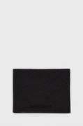 Portfele - Armani Emporio Emporio portfel i etui na karty skórzane męski kolor czarny - miniaturka - grafika 1