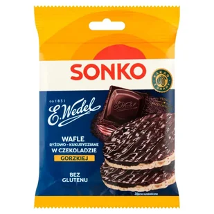 Sonko. Wafle ryżowo-kukurydziane w czekoladzie gorzkiej 30 g - Pieczywo chrupkie - miniaturka - grafika 1