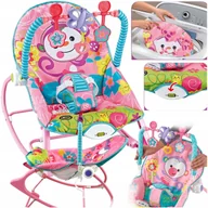 Leżaczki i huśtawki - Bounn Leżaczek huśtawka 2w1 różowy z wibracjami - miniaturka - grafika 1