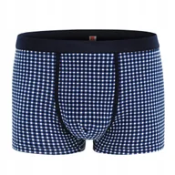 Majtki męskie - Bokserki męskie bawełniane wygodne CLASSIC granat w kratkę XXL Pako Jeans - miniaturka - grafika 1