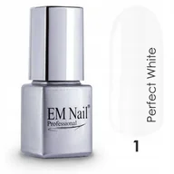 Lakiery hybrydowe - EM Nail, Lakier hybrydowy 1 Perfect White, 6 ml - miniaturka - grafika 1