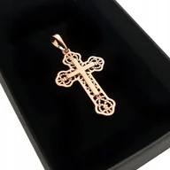 Wisiorki - ZŁOTA ZAWIESZKA KRZYŻYK AŻUROWY 18K GWARANCJA - miniaturka - grafika 1