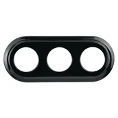 Klawisze i ramki - Ramka potrójna ceramiczna, czarna, VINTAGE - miniaturka - grafika 1