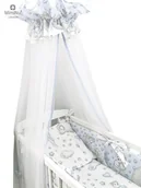 Pościel dla dzieci - Pościel 2 elementowa do kołyski MIŚ Z SERDUSZKIEM BŁĘKIT BAWEŁNA 100% - miniaturka - grafika 1