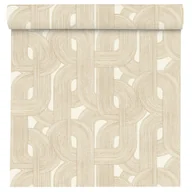 Tapety - Tapeta Geometryczna Selection Vinyl 868111 biało-złota winylowa na flizelinie - miniaturka - grafika 1