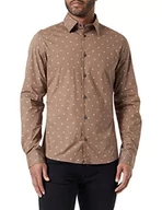 Koszule męskie - s.Oliver Koszula męska z długim rękawem, brązowa, XXL, brązowy, XXL - miniaturka - grafika 1