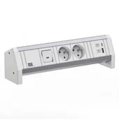 Gniazdka elektryczne - BACHMANN DESK 2xUTE 1xUSB A/C 22W 1xPrzełącznik GST18 RAL9010 - miniaturka - grafika 1