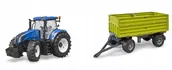Samochody i pojazdy dla dzieci - Zabawka Bruder 03120 Ciągnik N.holland+przyczepa - miniaturka - grafika 1