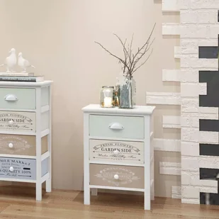 vidaXL Szafa w stylu francuskiego Shabby Chic, 3 szuflady, drewniana - Szafki do salonu - miniaturka - grafika 7